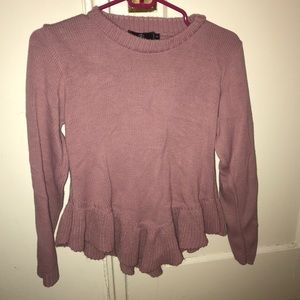 mauve missguided peplum sweater